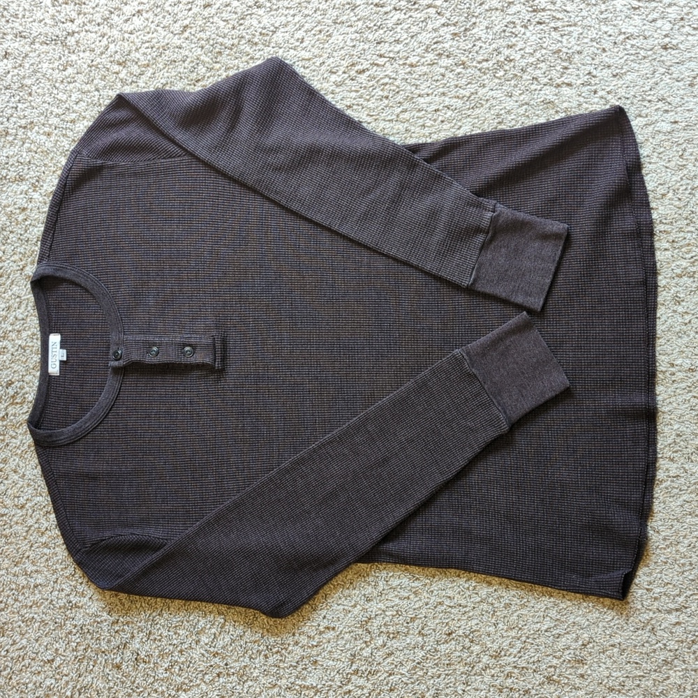 Gustin Waffle Henley Oxblood Size Large